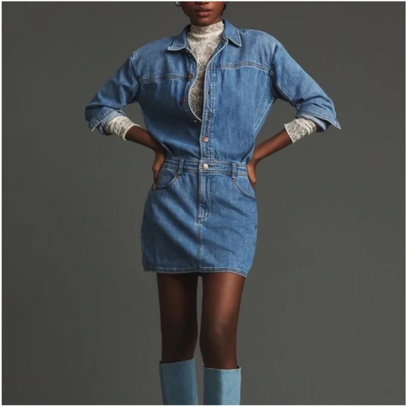 Pilcro Dresses & Skirts - Pilcro Denim Dress Long Sleeve